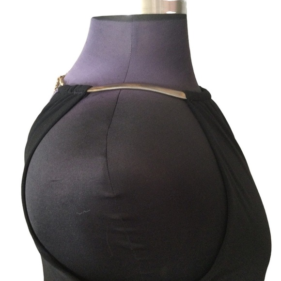 R & M Richard black Gold Chain Plus Size Jumpsuit - Picture 9 of 10